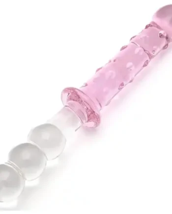 9″ Double Ended Pink Glass Dildo Anal Bead Butt Plug
