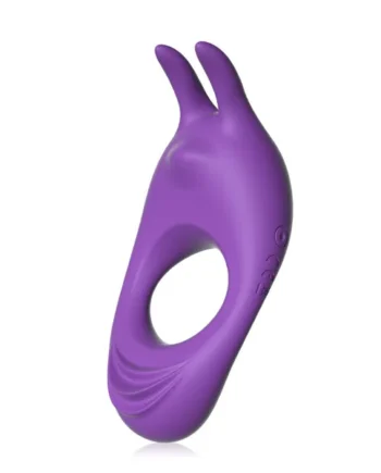 9 Vibrating Rabbit Purple Cock Ring For Couple Play
