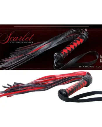 Adam & Eve Scarlet Couture Diamond Flogger – Red/Black Whip