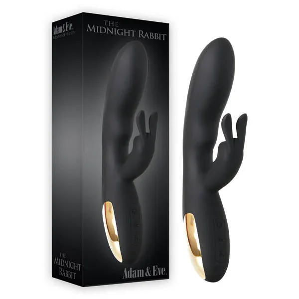 Adam & Eve The Midnight Rabbit – Black 20.3 cm (8”) Rabbit Vibrator – AE-BL-1660-2