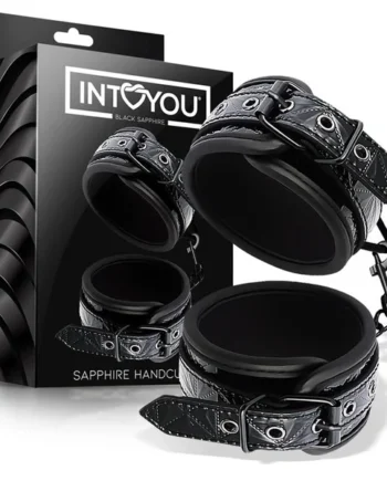 Adjustable Handcuffs Sapphire Vegan Leather