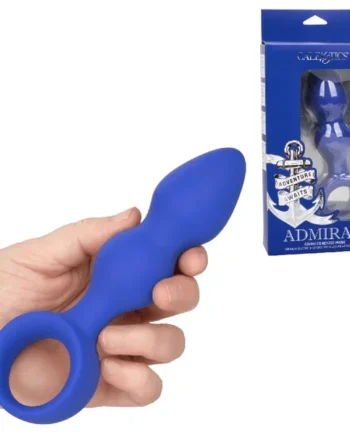 Admiral Advanced Beaded Probe Easy-Pull Handle Silicone Butt Plug – Blue