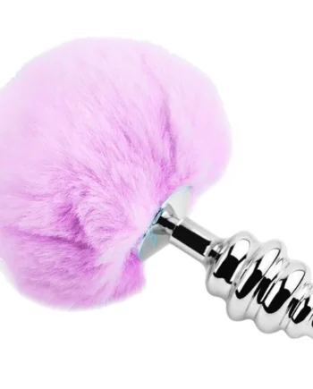 ALIVE - ANAL PLEASURE PLUG SPIRAL METAL FLUFFY VIOLET SIZE M