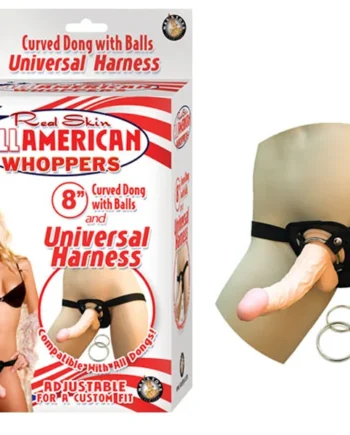 All American Whoppers – 8″ Dong with Universal Harness