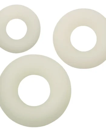 Alpha Glow-in-the-Dark Liquid Silicone 3 Ring Set - White