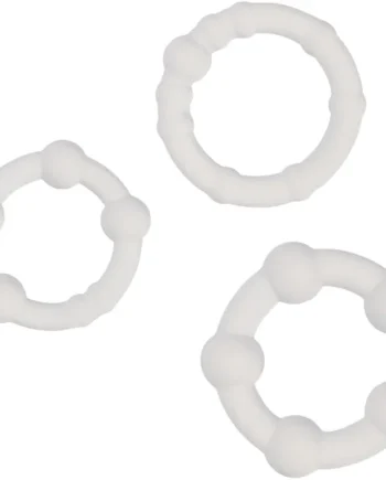 Alpha Liquid Silicone Beaded 3 Piece Cock Ring Set