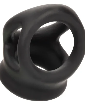 Alpha Liquid Silicone Dual Cage and Ring - Black Ring - Black