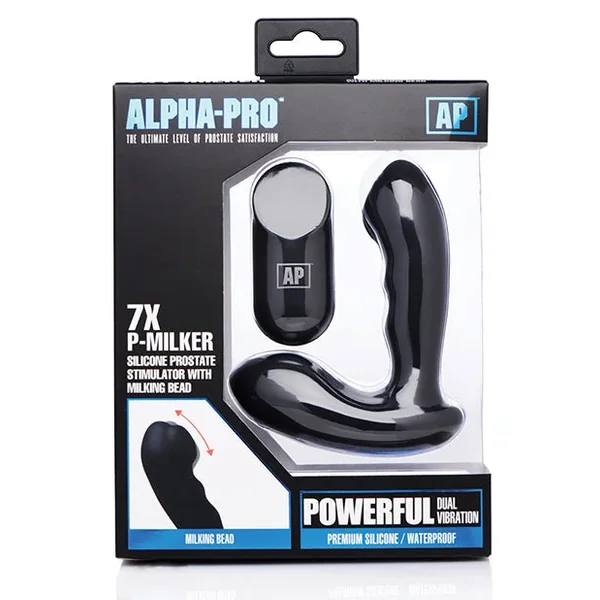 Alpha Pro 7x P-milker Prostate Stimulator W/milking Bead – Black