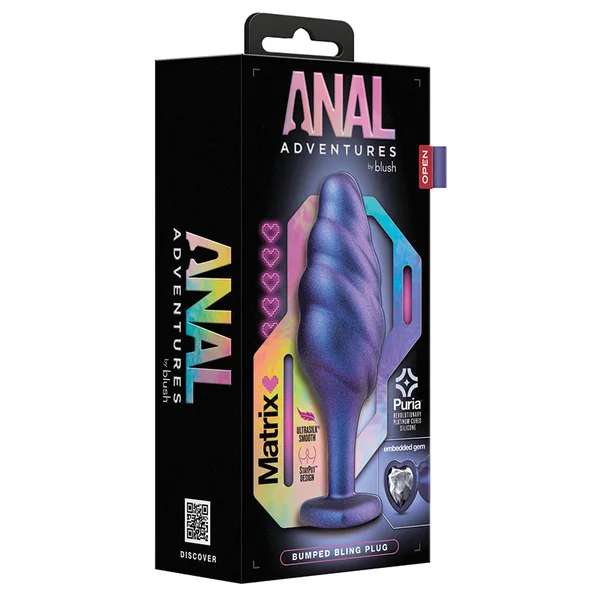 Anal Adventures Matrix Bumped Bling Sapphire 4.5-Inch Anal Plug