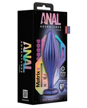 Anal Adventures Matrix Wavy Bling Sapphire 4.5-Inch Anal Plug