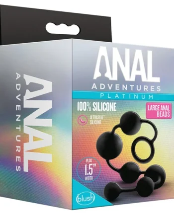 Anal Adventures Platinum Black 16-Inch Anal Beads