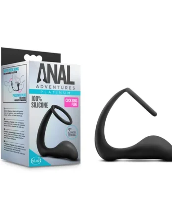 Anal Adventures - Platinum - Cock Ring Plug - Black