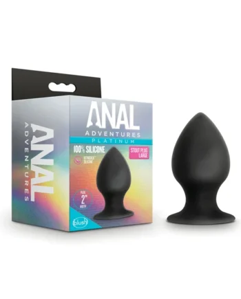 ANAL ADVENTURES PLATINUM SILICONE ANAL STOUT PLUG LARGE BLACK