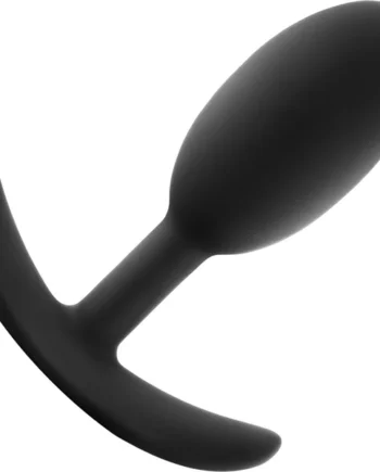 Anal Adventures Platinum Silicone Vibra Slim Medium Plug By Blush - Black