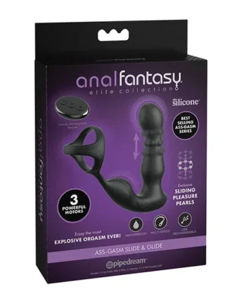 Anal Fantasy Elite Ass-Gasm Slide & Glide P-Spot Stimulator – Black