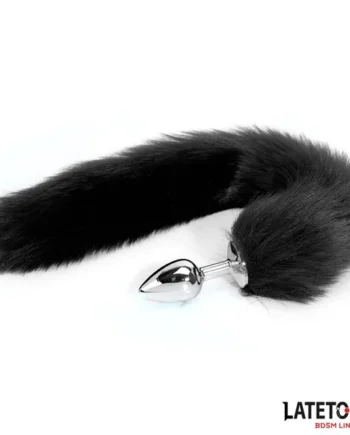 Anal plug with tail Black 40 cm