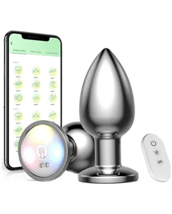 Anal Vibrator Sex Toy Butt Plug with Flashing Light Base
