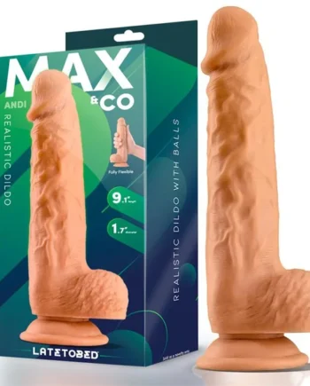 Andi Realistic Dildo with Testicles 9.1 Flesh