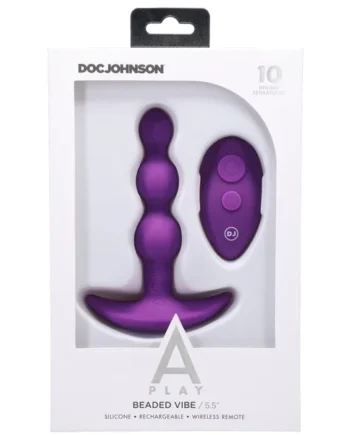 A-Play Beaded Silicone Vibrating Anal Plug by Doc Johnson