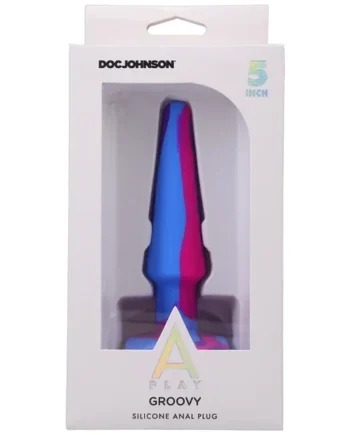 A-Play Groovy Silicone Anal Plug 5 Inch - Berry