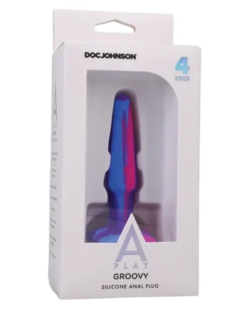 A-Play Groovy Silicone Anal Plug - Berry 4"