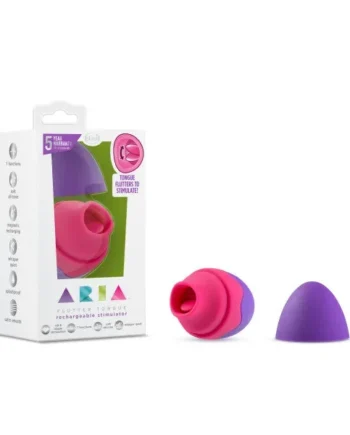 Aria Flutter Tongue Rechargeable Silicone Licking Vibrator – Purple