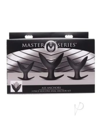 Ass Anchors Silicone Expandable Butt Plug Set Black Master Series