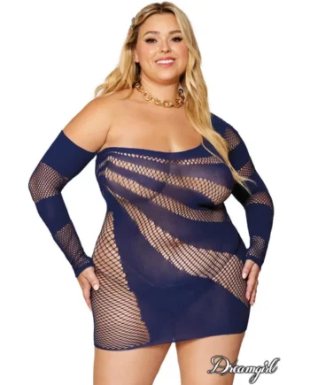 Asymmetrical Net Chemise by Dreamgirl