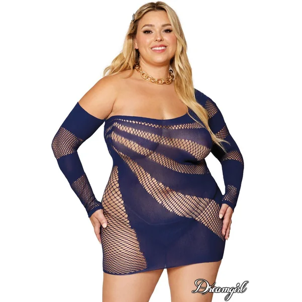 Asymmetrical Net Chemise by Dreamgirl