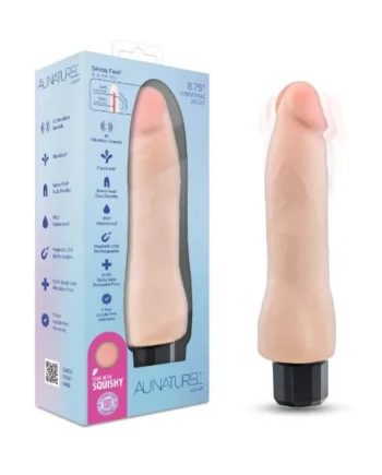 AU NATUREL 8.75IN BEIGE VIBRATING REALISTIC DUAL DENSI
