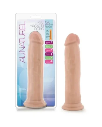 Au Naturel 9.5 in. Magnum Dong Posable Dual Density Dildo Beige