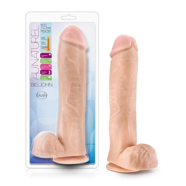 Au Naturel - Big John - 11.5 Inch Sensa Feel Dual Density Dildo - Vanilla