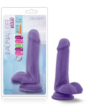 AU NATUREL BOLD DELIGHT 6 IN DILDO PURPLE