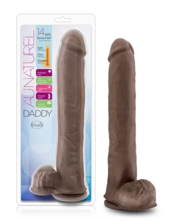 AU NATUREL DADDY 14IN DUAL DENSITY CHOCOLATE