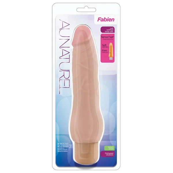 Au Naturel Fabien Realistic Beige 9-Inch Long Vibrating Dildo