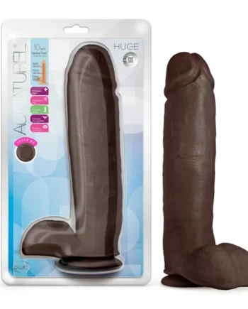 AU NATUREL HUGE 10IN DILDO CHOCOLATE