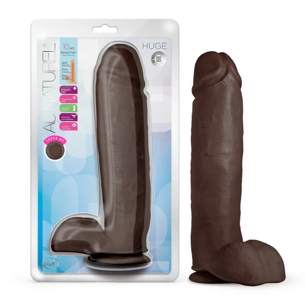 AU NATUREL HUGE 10IN DILDO CHOCOLATE