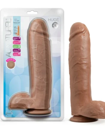AU NATUREL HUGE 10IN DILDO MOCHA