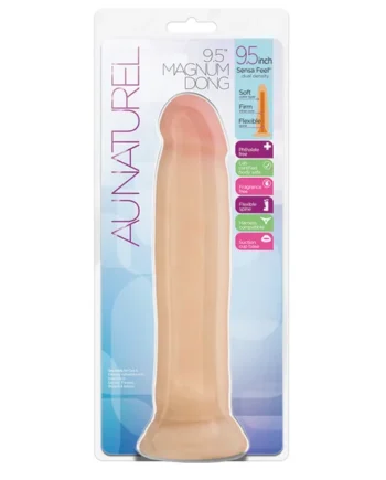 Au Naturel Realistic Beige 9.5-Inch Long Dildo With Suction Cup Base