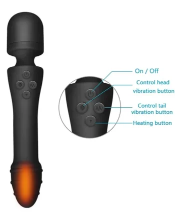 AV Wand Double Heads Waterproof Heating Vibrator