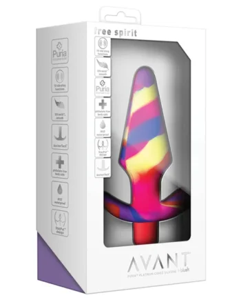 Avant Free Spirit Scarlet: Artisan 5 Inch Vibrating Stayput Butt Plug - Elegantly Made with Smooth Ultrasilk Purio Silicone