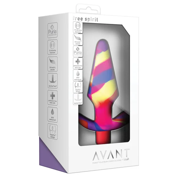 Avant Free Spirit Scarlet: Artisan 5 Inch Vibrating Stayput Butt Plug - Elegantly Made with Smooth Ultrasilk Purio Silicone