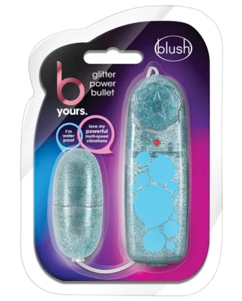 B Yours Glitter Power Bullet Blue 2.25-Inch Vibrating Bullet