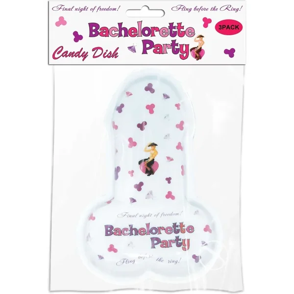 Bachelorette Party Pecker Candy Dish 3 Per Pack