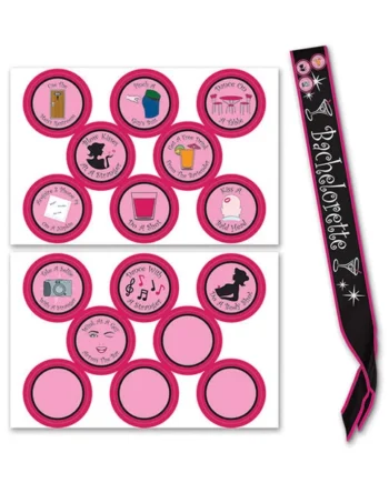 Bachelorette Sash W-stick On Badges
