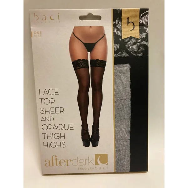 baci After Dark Lace Top Opaque Thigh Highs