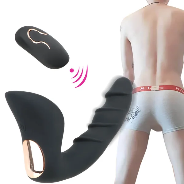Backyard Vibration Massaging Remote Control Butt Plug For Gay Men