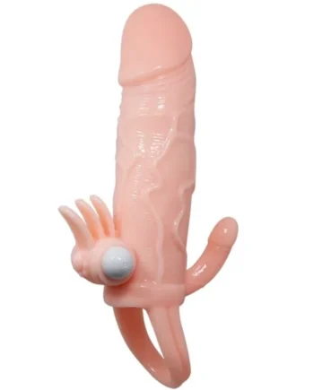 BAILE - BRAVE MAN PENIS COVER WITH CLIT AND ANAL STIMULATION FLESH 16.5 CM
