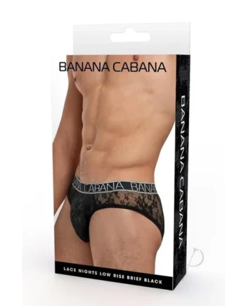 Banana Cabana Lace Nights Low Rise Brief – SM/MD – Black
