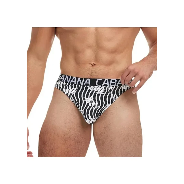 Banana Cabana Thong – Large/XLarge – Black/White